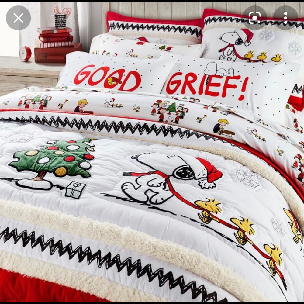 Pottery Barn Kids Peanuts Christmas bedding